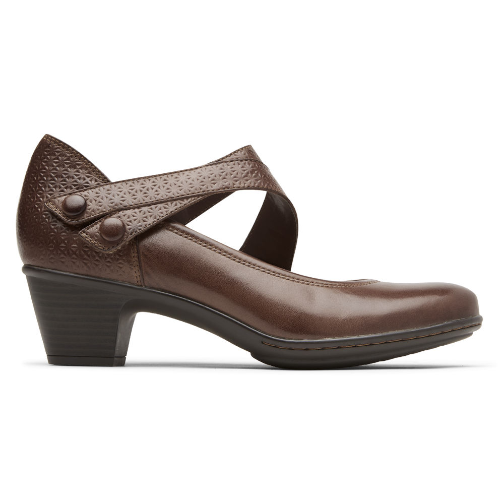 Cunhas Rockport Mulher Marrom - Cobb Hill Kailyn Asymmetrical Mary Jane - 83294CFGV